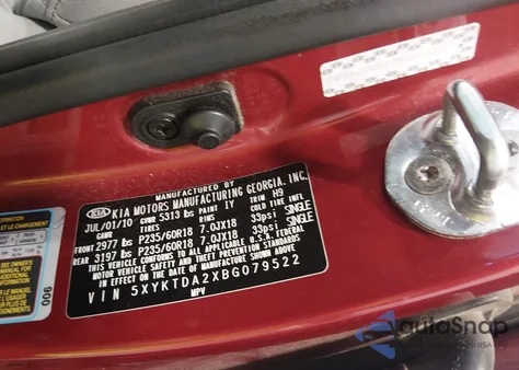 2011 Kia Sorento Lx V6 z USA, uszkodzony, nr VIN 5XYKTDA2XBG079522